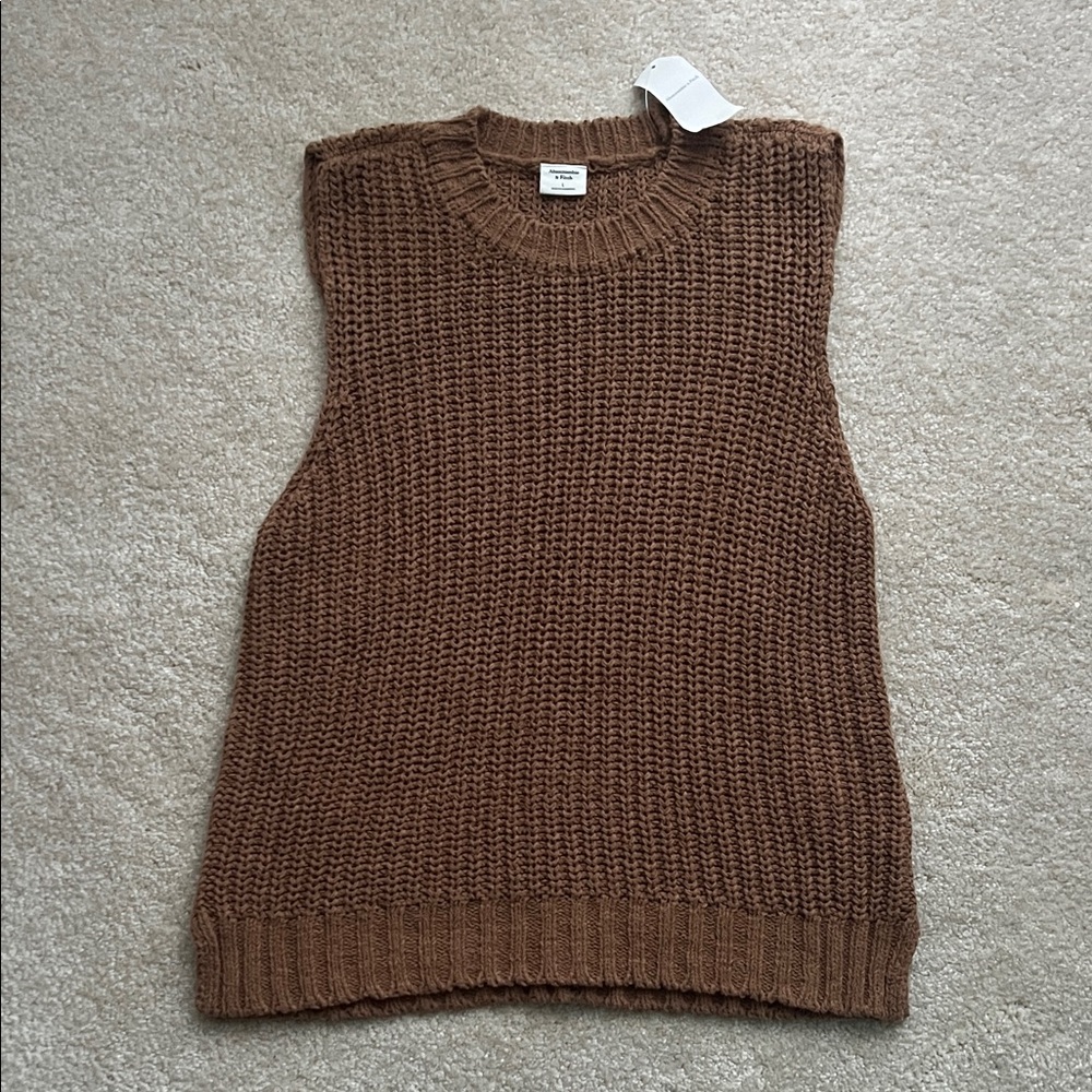 Abercrombie & Fitch Tan Sleeveless Knit Sweater Tank